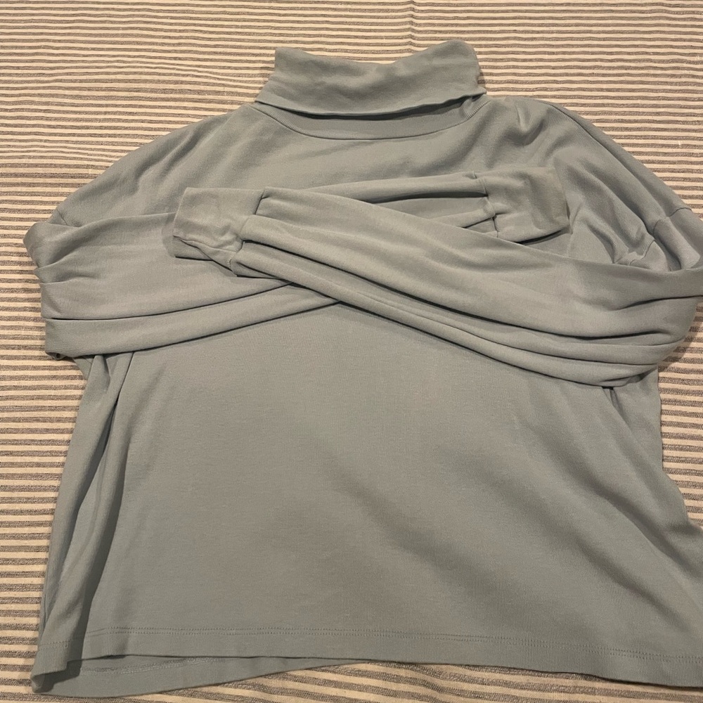 Brandy Melville Light Blue Mock-neck top